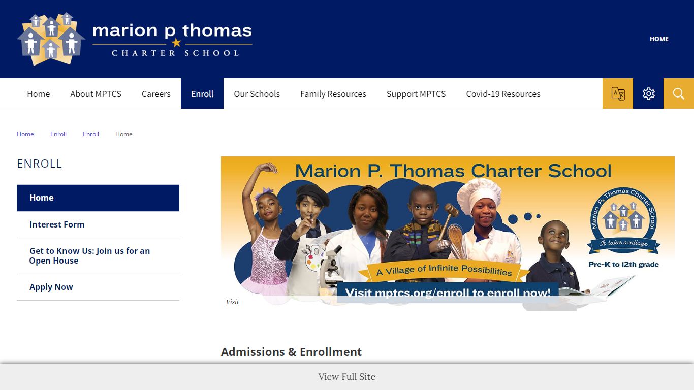 Enroll / Home - Marion P. Thomas Charter School