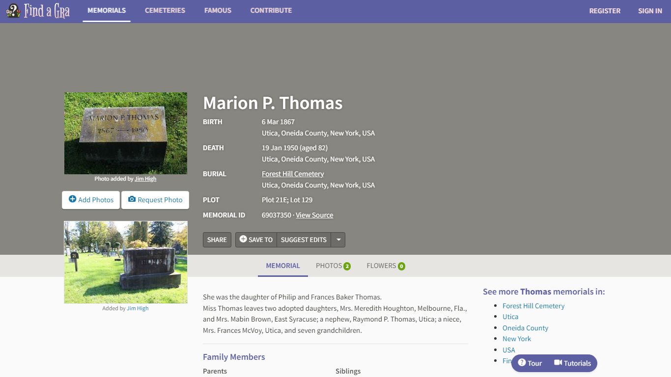 Marion P. Thomas (1867-1950) - Find A Grave Memorial